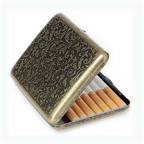 antique metal cigarette case box embossed|metal cigarette boxes.